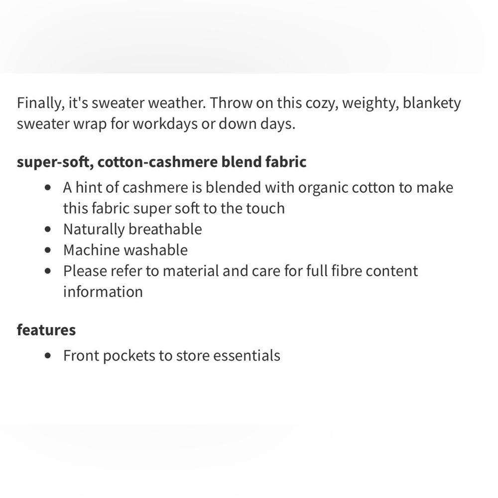 Lululemon Cotton-Cashmere Blend Sweater Wrap - Picture 6 of 9